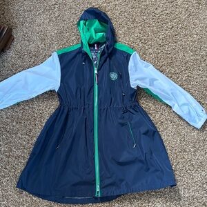 Tommy Hilfiger Navy and Green Women's Raincoat